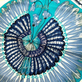 Hermes Laurence Blue Mini Feather Silk Scarf