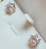 14K White Gold Round Cut Earring Studs 5.08 Total Carat Lab Grown E-F VVS1 Diamonds
