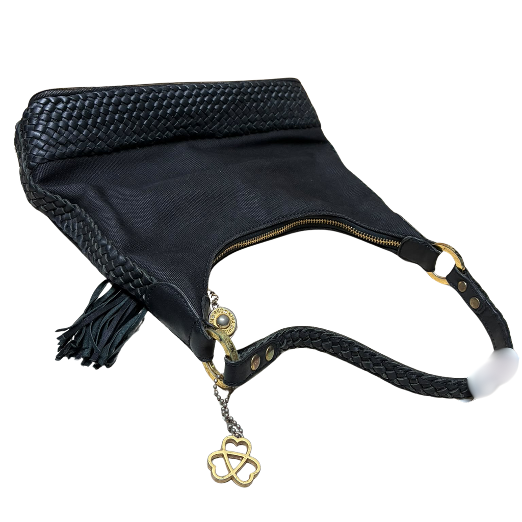 Che Che New York Black Fabric And Leather Hobo Bag