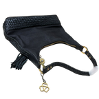Che Che New York Black Fabric And Leather Hobo Bag