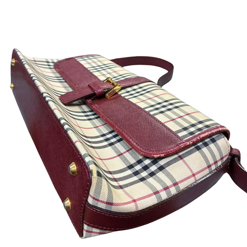 Burberry Nova Check Canvas Shoulder Bag
