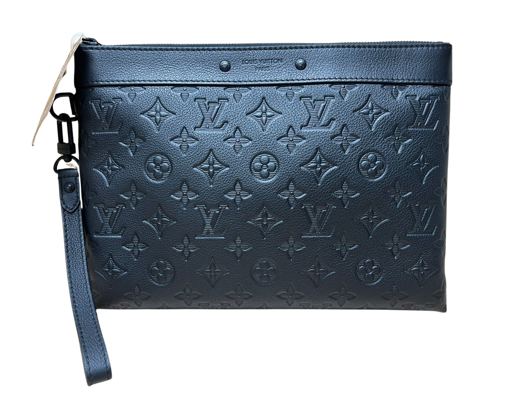 Louis Vuitton Pochette ToGo Monogram Shadow Leather Clutch Bag