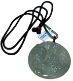 Jade Like Jade Guan Yin Pendant With Adjustable Cord Necklace
