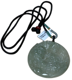 Jade Like Jade Guan Yin Pendant With Adjustable Cord Necklace