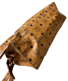 MCM Cognac Visetos Leather Shoulder Bag 38cm