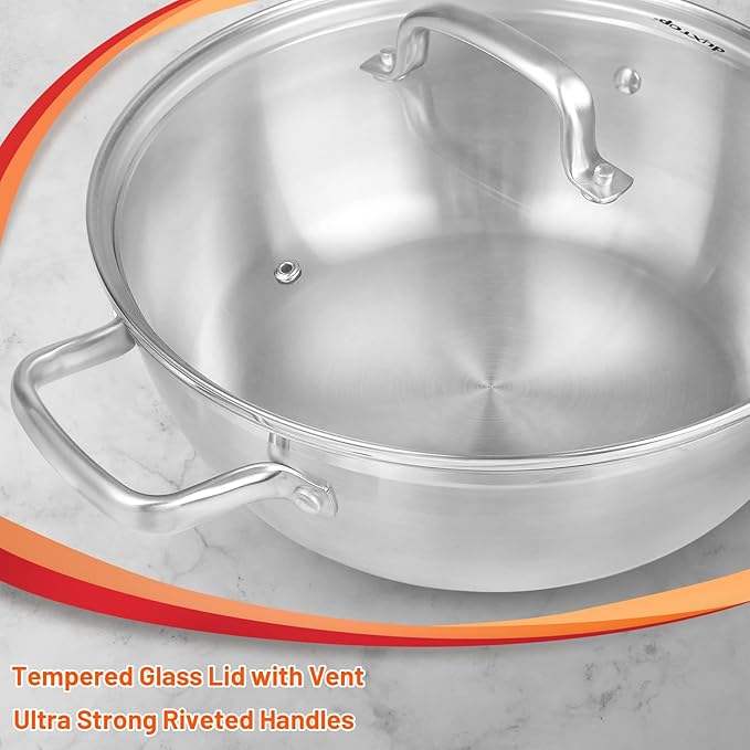 Duxtop Professional Stainless Steel Cooking Pot, 5.7-Quart Stock Pot with Glass Lid, Impact-bonded Technology Secondary image