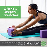 Gaiam Essentials Yoga Block Set Of 2 Purple