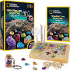 NATIONAL GEOGRAPHIC Semi-Precious Gemstone Dig Kit - STEM Digging Kit with 15 Semi-Precious Gemstones