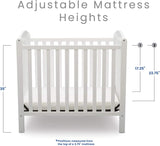 Delta Children Emery Mini Convertible Baby Crib With 2.75inch Mattress Bianca White