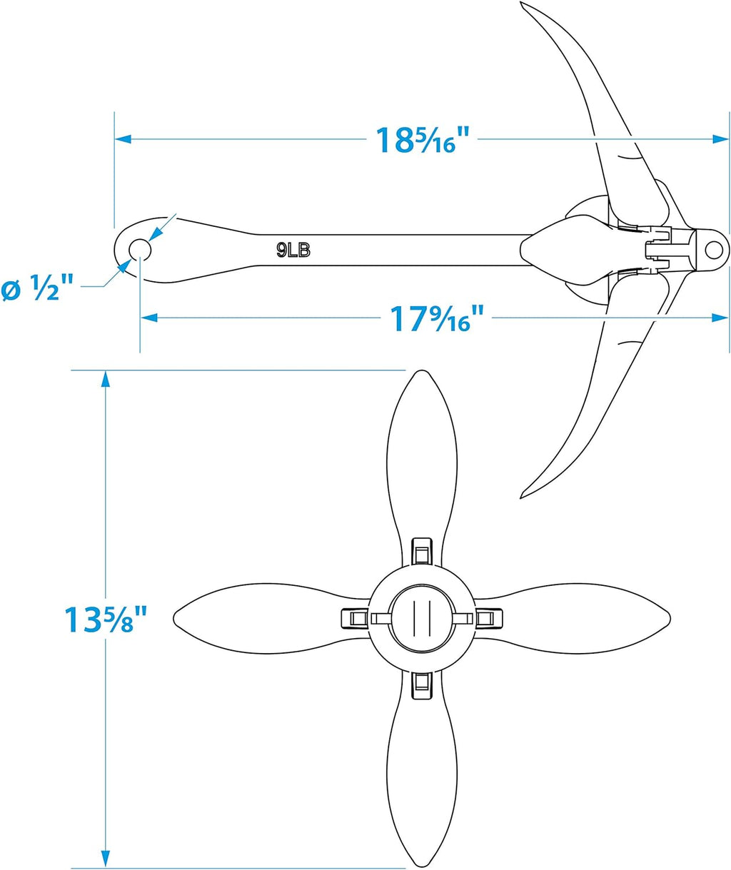 Seachoice 50 41030 Iron Folding Anchor Galvanised 4.1 K