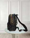 MCM Stark Visetos Studded Backpack Black Gold