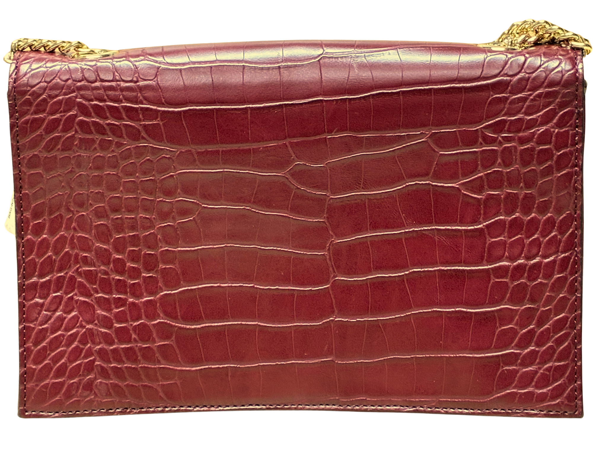 Nine West Croc Embossed PVC Flap Crossbody Bag Burgundy Secondary image