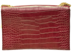 Nine West Croc Embossed PVC Flap Crossbody Bag Burgundy