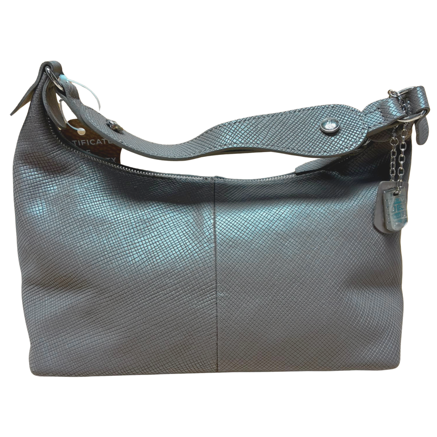 Longchamp Quadri Shoulder Bag Grey Textured Leather Secondary image