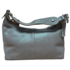 Longchamp Quadri Shoulder Bag Grey Textured Leather