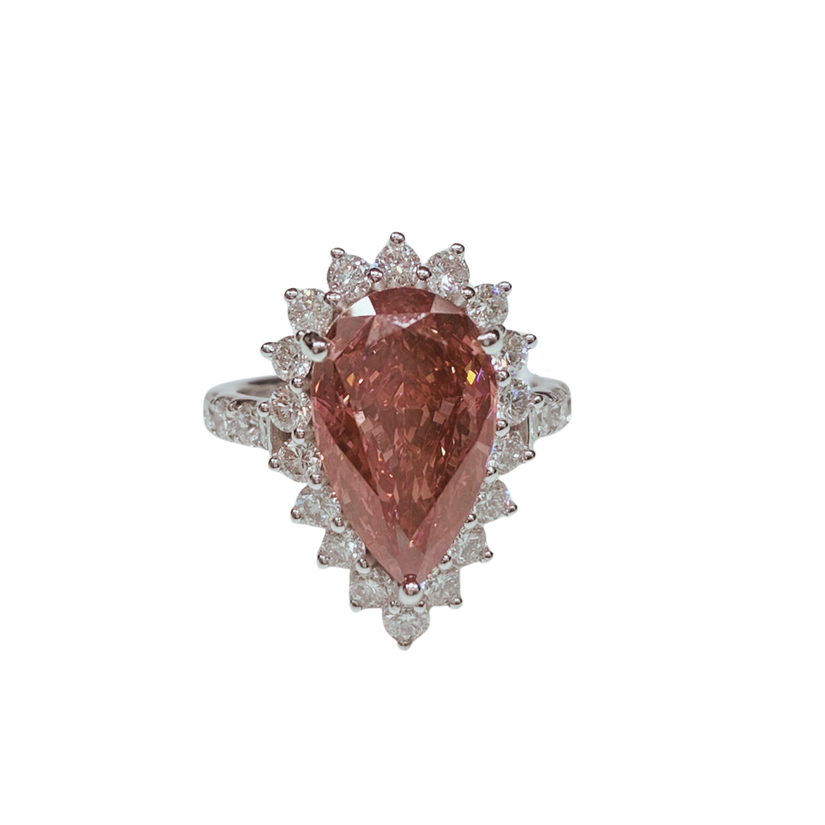18KWG Pink Lab Grown Diamond Ladys Ring 6.42GM Main image