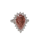 18KWG Pink Lab Grown Diamond Ladys Ring 6.42GM
