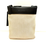 Bvlgari Beige Canvas & Black Leather Sling Bag