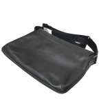 Braun Buffel Black Leather Messenger Bag Embossed Wave Pattern Flap
