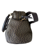 Aigner Signature Canvas And Leather Bow Satchel Tote Bag