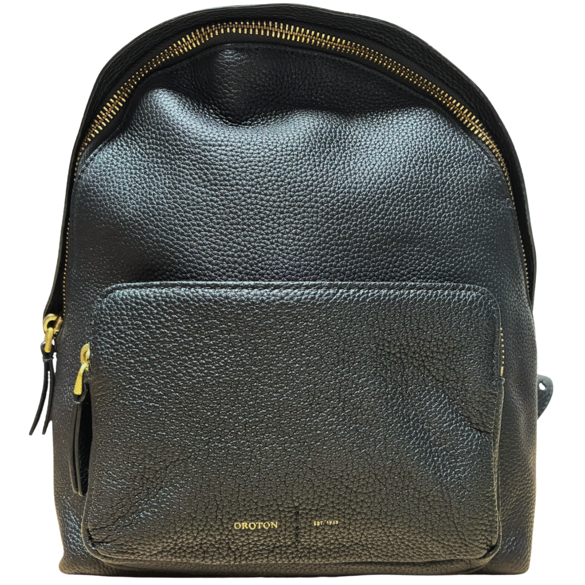 Oroton Lilly Small Backpack Black Pebbled Leather