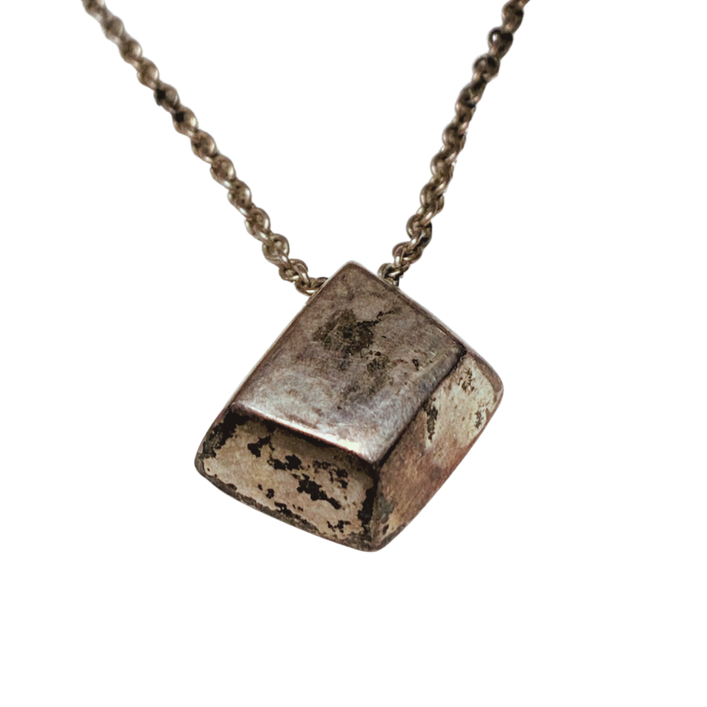Tiffany And Co Elsa Peretti Trapezoidal Pendant Necklace Sterling Silver 6.9GM