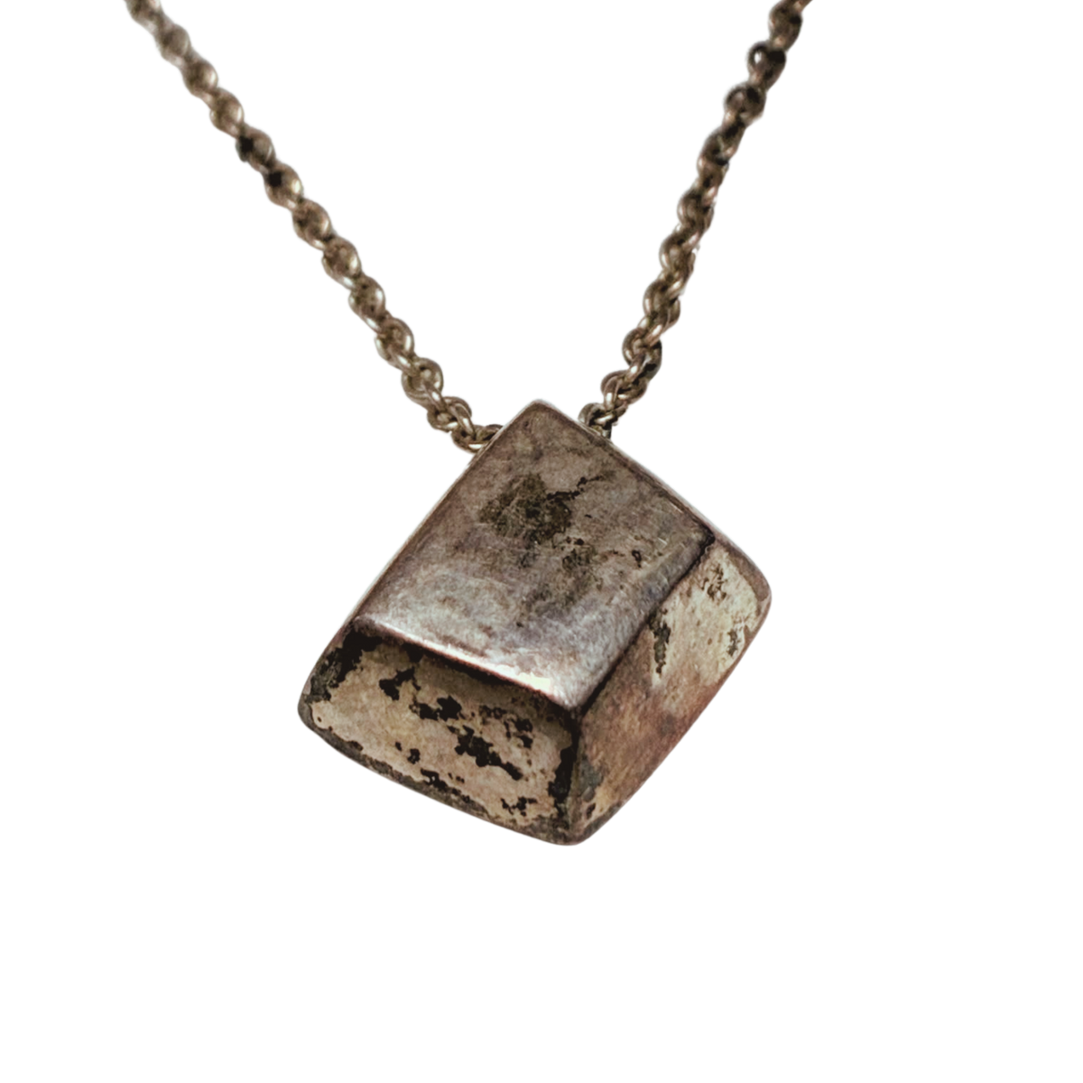 Tiffany And Co Elsa Peretti Trapezoidal Pendant Necklace Sterling Silver 6.9GM