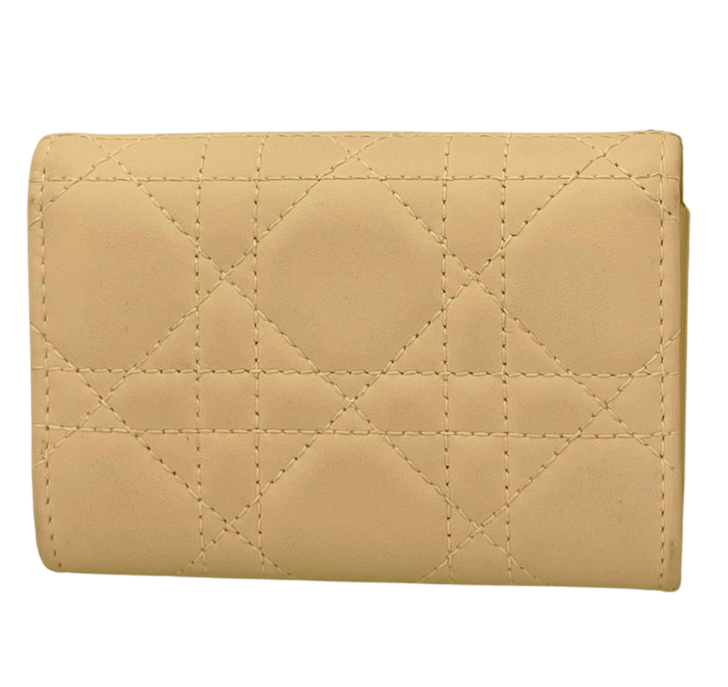 Dior My Dior Glycine Wallet Powder Pink Cannage Lambskin With D I O R Charms