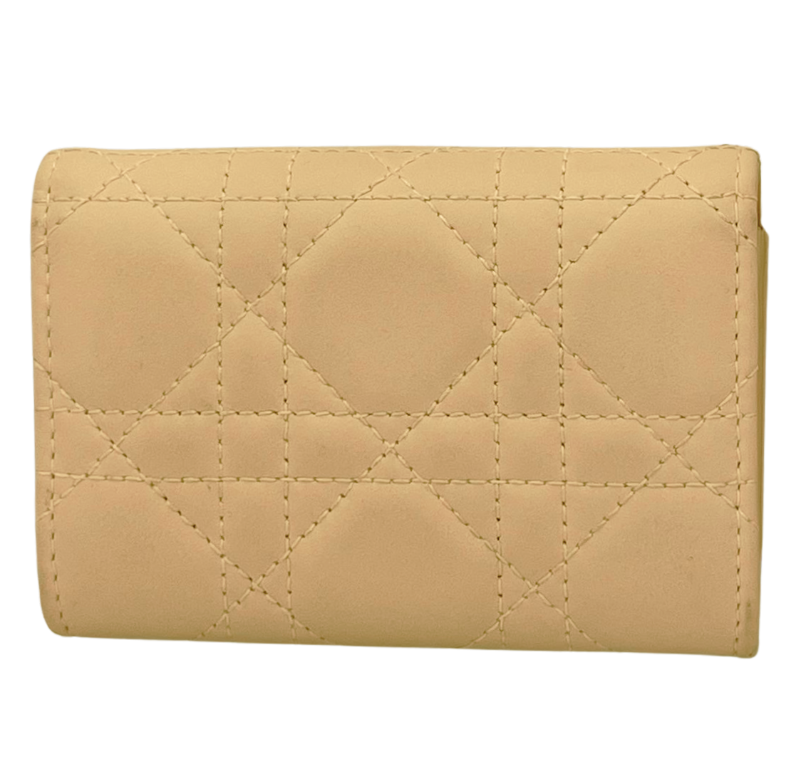 Dior My Dior Glycine Wallet Powder Pink Cannage Lambskin With D I O R Charms