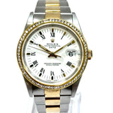 Rolex 15223 Halfgold Custom Diamond Bezel 34mm Watch