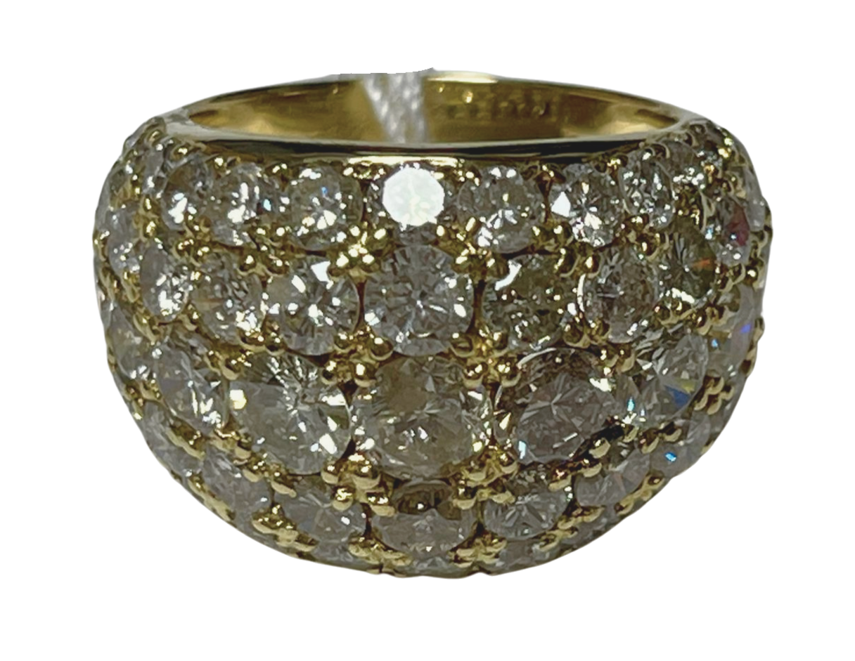 18K Yellow Gold Natural Round Diamond Ring 10.8G Size 13.5 Main image
