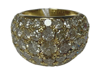 18K Yellow Gold Natural Round Diamond Ring 10.8G Size 13.5