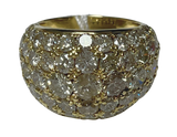 18K Yellow Gold Natural Round Diamond Ring 10.8G Size 13.5
