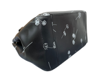 Furla Tote Bag Black Leather White Dandelion Print