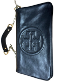 Tory Burch Bombe Reva Clutch Shoulder Bag Black