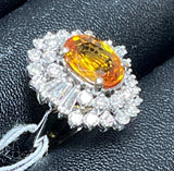 750WG YS1 D28 TD6 6.9G Yellow Sapphire And Diamond Ring