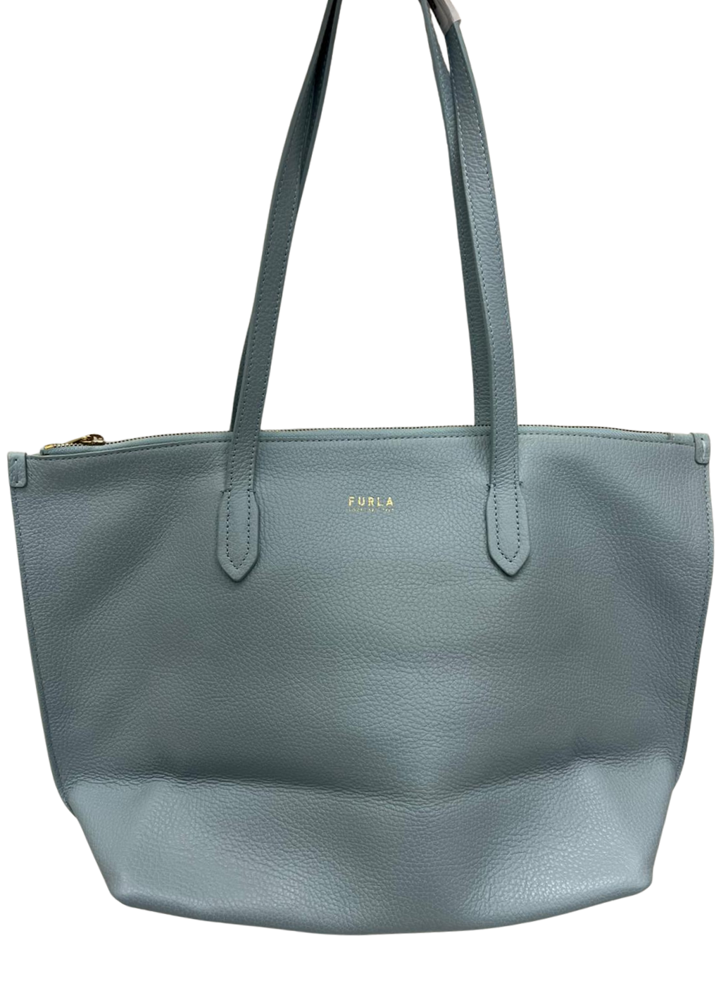 Furla Net Medium Tote Bag Slate Blue Pebbled Leather