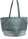 Furla Net Medium Tote Bag Slate Blue Pebbled Leather