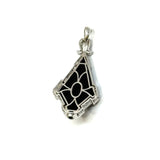 18KWG Natural Tsavorites (Garnet), Onyx & Diamond Pendant