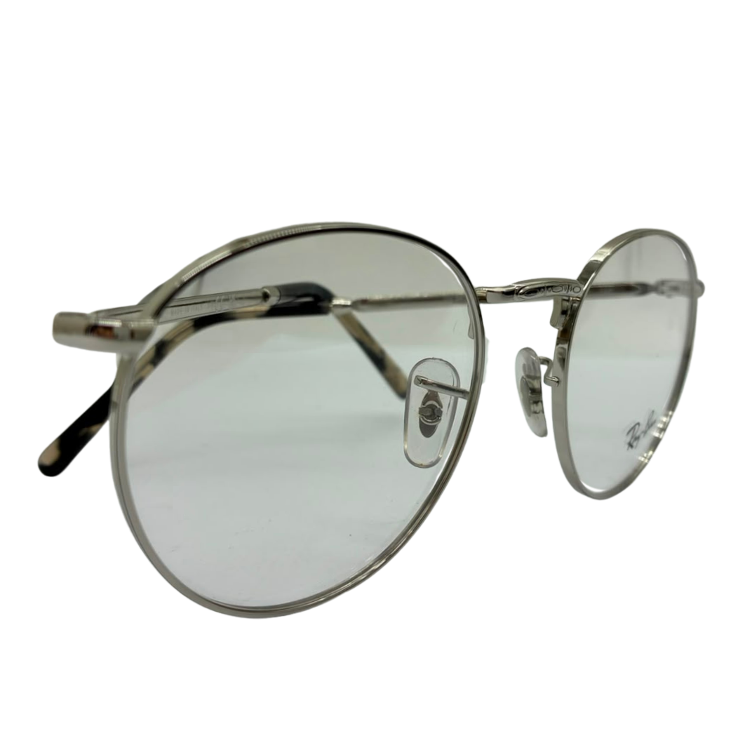 RayBan RB3637V New Round Optics Eyeglasses Silver Metal