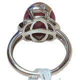 PT900 R1=11.27 Cabochon D10=0.121 9.8G Ruby Ring With Certificate