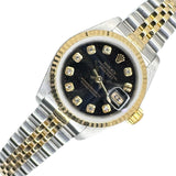 Rolex Lady-Datejust 69173 Black Dial w/ Diamonds