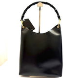 Gucci Bamboo Handle Black Tote Bag With Pouch