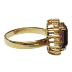 YG Amethyst Cocktail Ring With Diamond Halo 4.8GM