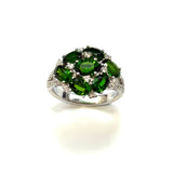 750WG Green Tourmaline & Diamond Ring