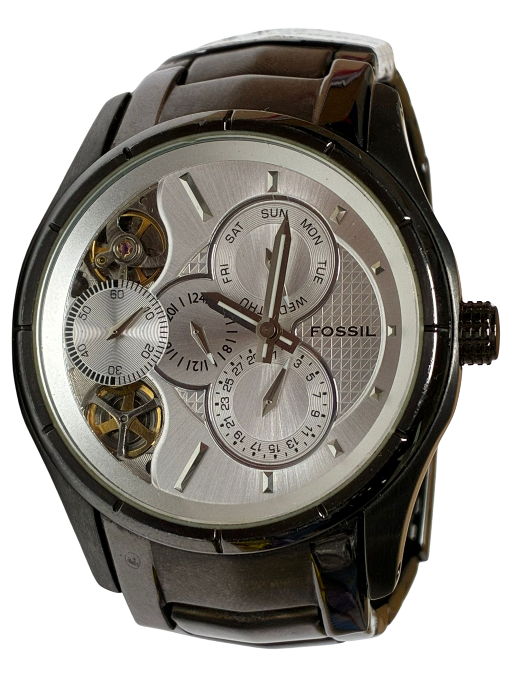 Fossil Twist Automatic Watch ME1019 Stainless Steel Anthracite GreyBand