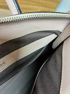 Bally Sommet ZIP Logo Engraved Leather 2way Handbag Shoulder Bag Pink Beige