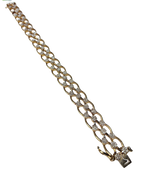 18KYG Double Row Diamond Cluster Bracelet 24.9G