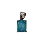 750WG Emerald Cut Light Blue Gemstone 1.2GM