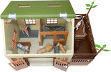 Terra by Battat – 15 Pcs Animal Hospital Pretend & Play Set - Openable Rooftop for Farm or Safari Animal Figurines